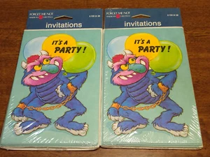 Vintage 80s My Pet Monster Party Invitations American Greetings Lot of 2 NEW - Picture 1 of 9