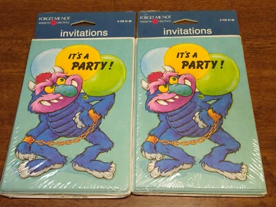 Vintage 80s My Pet Monster Party Invitations American Greetings Lot of 2 NEW - Image 1 of 4