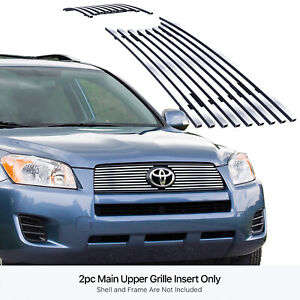 Fits 2009-2012 Toyota RAV4 Main Upper Stainless Chrome Billet Grille Insert