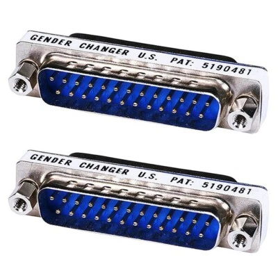 2 Pcs DB25 DB 25 Pin D Sub Male to Male Gender Changer Coupler Adapter Converter - Image 1 of 2