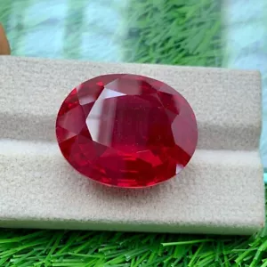 HUGE PIGEON BLOOD RED 63.16 CT RUBY CORUNDUM OVAL LAB CREATED LOOSE GEMSTONE - Picture 1 of 5