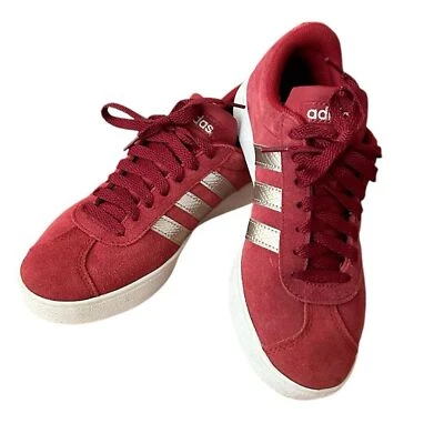 Adidas VL Court 2.0 Skateboarding Shoe Active Maroon/Platinum Metallic Size 6 - Image 1 of 4