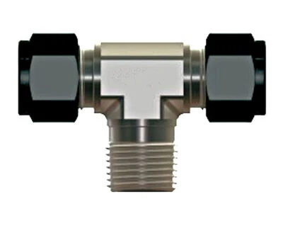 3/8 x 3/8 Tube OD x 3/8 MNPT 316ss Male Branch Tee Fitting Tylok SS-6-STTM-6 - Image 1 of 2