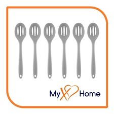8" Gray Silicone Slotted Spoon by MyXOHome (1, 2, 4 or 6 Slotted Spoons)