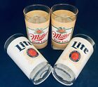 Miler High Lift and Pilsner glass cups 4 light beer 5 ¼”