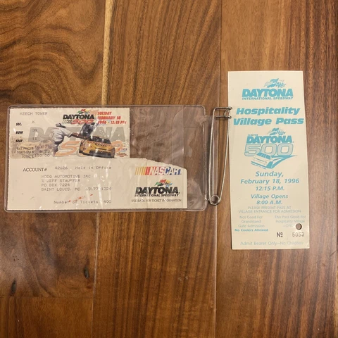 1996 Nascar Daytona Inter. Speedway Daytona 500 Ticket Stub Dale Jarrett Winner Cover