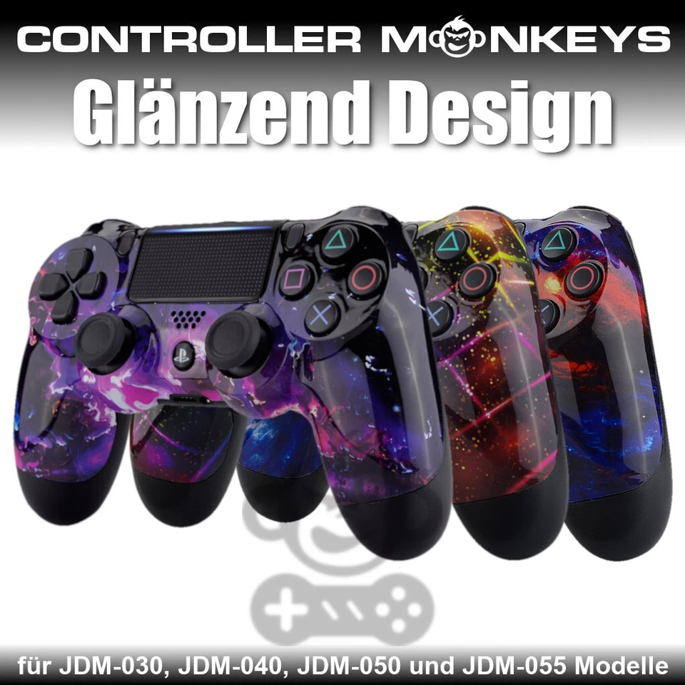 Frontschale Shell Case für PS4 Controller JDM-030, 040, 050, 055 Glänzend Design - Bild 1 von 2