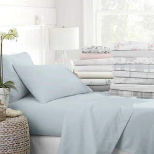 Kaycie Gray Fashion 4PC Cozy Flannel Bed Sheet Set Ultra Soft 100% Cotton - Picture 1 of 93