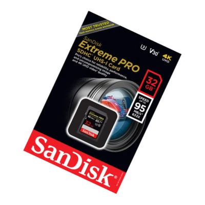 Sandisk 32GB FS Extreme Pro V20 4K HD SD card for Nikon D3500 D3400 D3300 D3200 - Image 1 of 4
