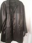 Mens Mark New York Leather  Coat New W/Tags Black Button Front