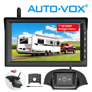 AUTO-VOX Wireless Backup Camera for Furrion RV: 1080P 7" Spilt Monitor Rear View - Picture 1 of 7