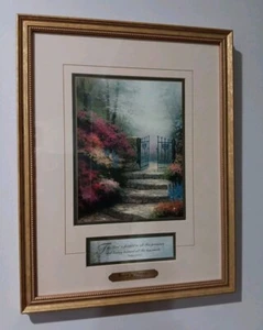 Thomas Kinkade GARDEN OF PROMISE Accent Print Framed, Psalms 145:13, with COA - Picture 1 of 5