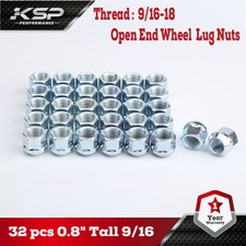 32 Open End 9/16-18 Acorn Lug Nuts Cone Seat 3/4" Hex for DODGE FORD 