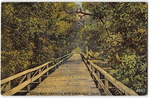 Tarjeta postal vintage Board Walk Bridge CAPITOLA, CA Santa Cruz 1910 - Imagen 1 de 2