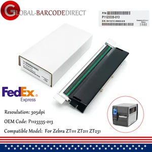 New 305dpi Printhead For Zebra ZT111 ZT211 ZT231 Printer P1123335-013 - Picture 1 of 12