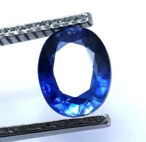 Piedra preciosa suelta facetada certificada corte ovalado zafiro azul natural de 6,50 quilates + regalo - Imagen 1 de 9