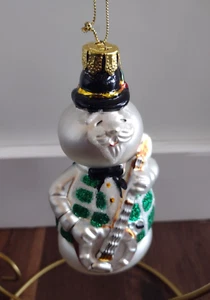 Rudolph The Red Nose Reindeer Sam the Snowman Christmas Ornament Blown Glass - Picture 1 of 5