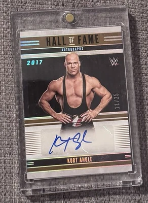 Kurt Angle 2023 Panini Chronicles WWE HOF Autographs Silver # 11/25. - Image 1 of 2