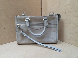 Rebecca Minkoff Micro Bedford Zip Satchel Light Grey Suede w/ Silver Hardware - Bild 1 von 19