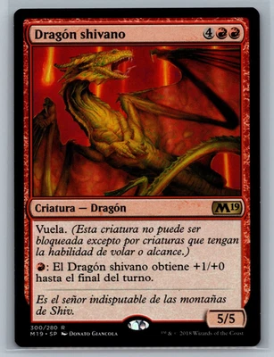Magic The Gathering SPANISH Core Set 2019 Shivan Dragon #300/280 MTG TCG CCG M19 - Image 1 of 2