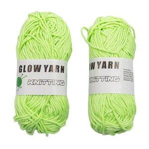 Luminous Knitting Yarn Sewing Thread Sweater 2pcs Yarn Roll 50g Yellow Ball - Picture 1 of 12