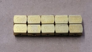 Lot Of 10 Clippard 15002-5 Brass "X" Couplings #10-32 Ports Air Fitting - Picture 1 of 5
