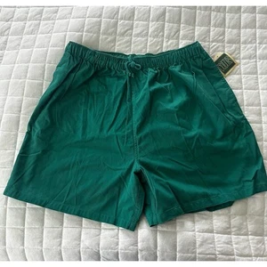 New FLYING COLORS Mens Swim Trunks Shorts Green 100% Cotton Retro 90s Beach XL - Picture 1 of 9