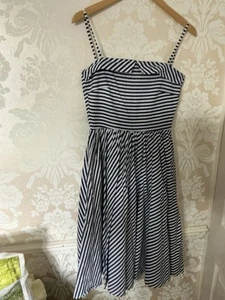 Atmosphere Navy /White Striped Sundress Fit N, Flare 8 - Picture 1 of 8