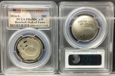 2014-S 50C Proof Baseball HoF Commemorative Half Dollar PCGS PF69DCAM F.S. - Image 1 of 4