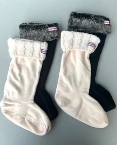 Hunter Damen-Fleece-Socken mit Zopfmuster und Kunstfell US-Größe M/5-7 - Bild 1 von 9