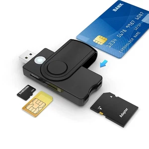 SIM Kartenleser Personalausweis Lesegerät Smart Card Reader USB Chipkartenleser - Bild 1 von 4