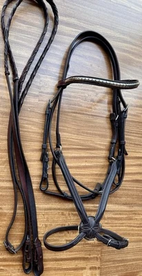 Dyon/CWD/Edgewood Figure 8 Full Size Bridle With Laced Reins *see description!  - Image 1 of 4