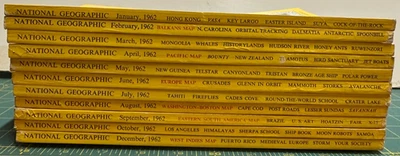 National Geographic Magazines Vintage 1962 Lot of 11 includes 2 Map Supplements Foto 1 de 4