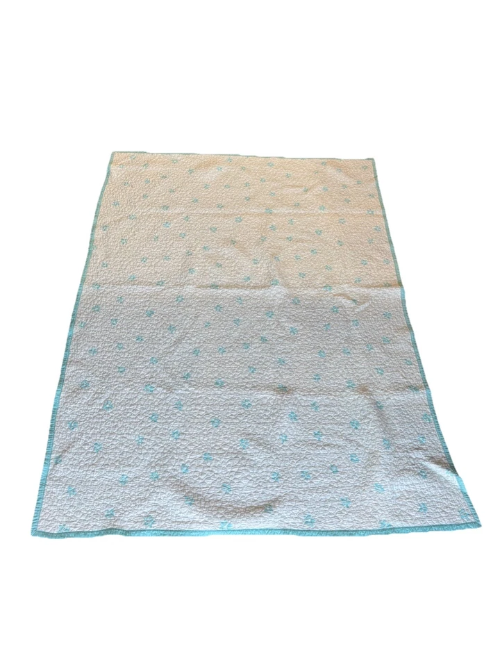 Juego de 2 piezas edredón edredón edredón edredón tamaño doble 100 % algodón floral azul 60 x 84"" LEER Foto 1 de 4