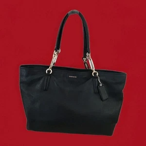 Borsa Coach-Madison East West nera pelle ciottolata accenti oro #26768 PERFETTA! - Foto 1 di 19