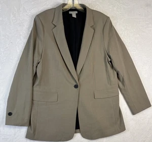 Blazer H&M Mujer Tostado Un Botón Talla M Calce Relajado Carrera Negocios Informal - Imagen 1 de 16