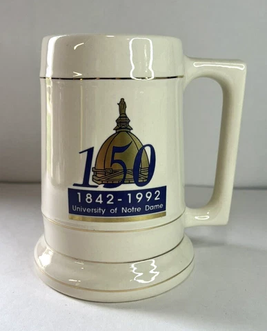 Notre Dame Fighting Irish Vintage 150 Celebration Mug Stein Ceramic Cover