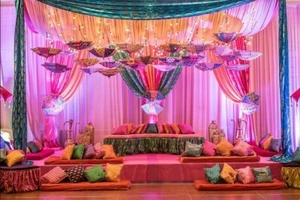 Indian Rajasthani Design Wedding Decor Handmade Parasols Vintage Cotton Umbrella - Picture 1 of 8