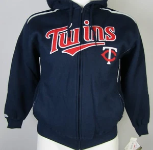 Minnesota Twins Men's Thermal Navy Blue Stitches Full-Zip Hoodie MLB M-2XL - Picture 1 of 5