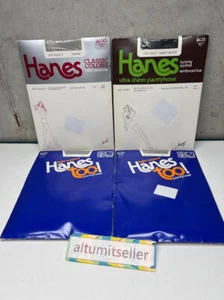 VTG 1980 Hanes Pantyhose Set of 4 VARIETY SEE PHOTOS SIZE Plus F / FREE SHIP - Picture 1 of 7