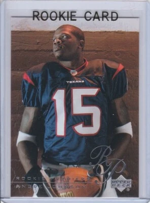 Tarjeta de novato Andre Johnson 2003 Upper Deck Premiere RC Houston Texans fútbol americano Foto 1 de 2