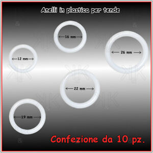 Anelli per tende tenda in plastica occhielli tendaggi diametro interno 19-22-26