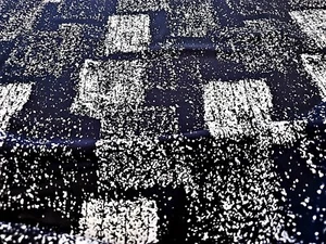 ITY Knit Fabric Black and White Building Blocks Designer Apparel  By the Yard - Picture 1 of 2