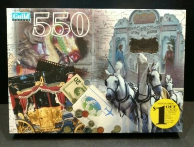 550 Piece Picture Puzzle Horse And Carriage Montage Hasbro Guild Interlocking PS - Image 1 of 4