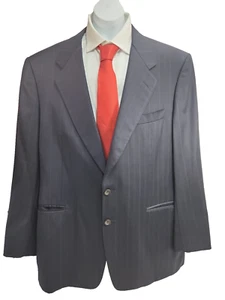 Chaqueta Blazer Canali Pura Lana Rayas Gris Para Hombre Talla 42 R - Imagen 1 de 10