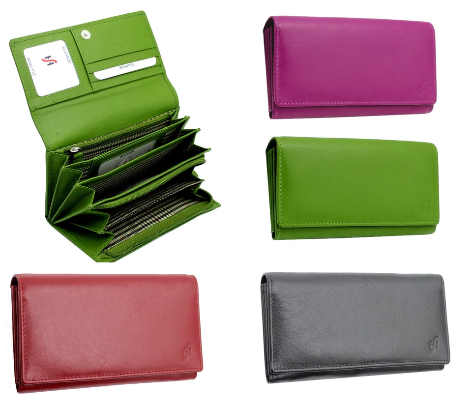StarHide Women Luxury Real Leather Long Flap Over Purse Wallet Gift Boxed 5510 - Image 1 of 1