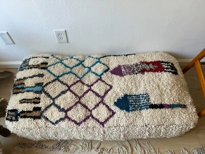 VTG Gorgeous ONE OF A KIND Moroccan Rug Pouf Ottoman - Image 1 of 4