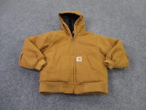 Carhartt Jacket Boys 2XS 4 5 Canvas Heavy Lined Coat Workwear Outdoors Youth - Picture 1 of 11