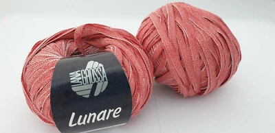 750 g Lunare Lana Grossa Fb 21 rot SONDERPREIS Baumwolle Bändchen Garn Stricken - Bild 1 von 3