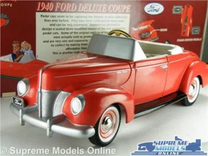 FORD DELUXE COUPE 1940 CAR MODEL 1:24 SIZE GEARBOX 69501 PEDAL CAR RED USA K8 - Picture 1 of 8